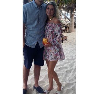 Off the shoulder floral print dress